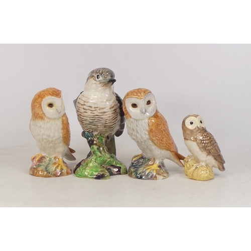 273 - Beswick Barn Owl 1046A x2, Kookaburra 1159 and Tawny Owl 3272 (4)