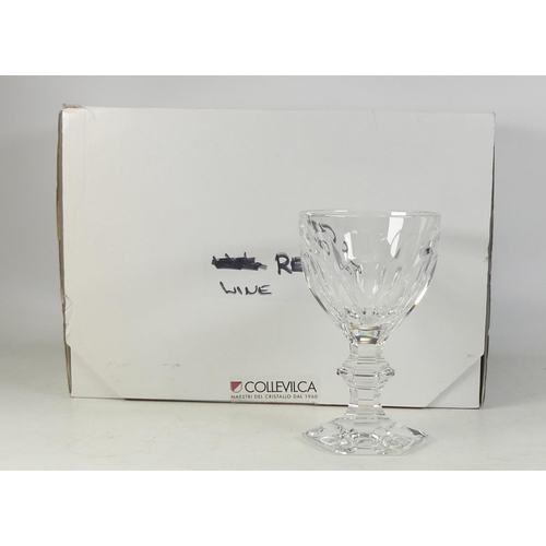 158 - Boxed De Lamerie Fine Bone China Lead Crystal Undecorated Set of six Red Wine Glasses