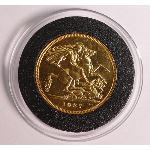 10 - George VI 1937 proof gold FULL sovereign coin, original purchase price £7000.