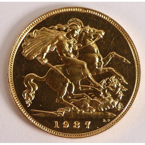 11 - George VI 1937 proof gold HALF sovereign coin, original purchase price £2400