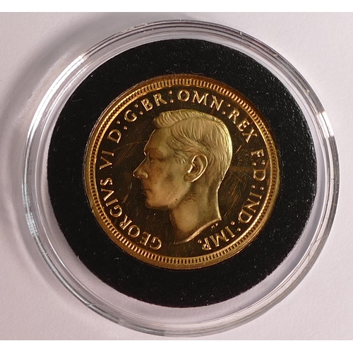 11 - George VI 1937 proof gold HALF sovereign coin, original purchase price £2400