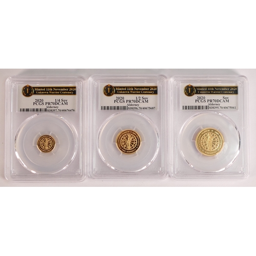 13 - 2020 Unknown Warrior 100th anniversary gold sovereign 3 coin set (PCGS slabbed), includes full sover... 