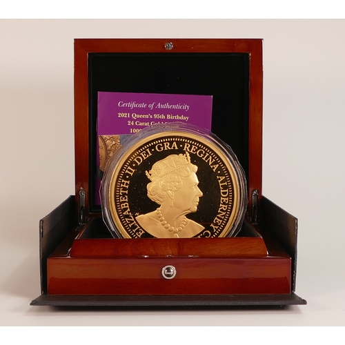 2 - 2021 fine gold .999 1 kilo coin - Queens 95th birthday, limited edition 1/5, in original capsule, wi... 