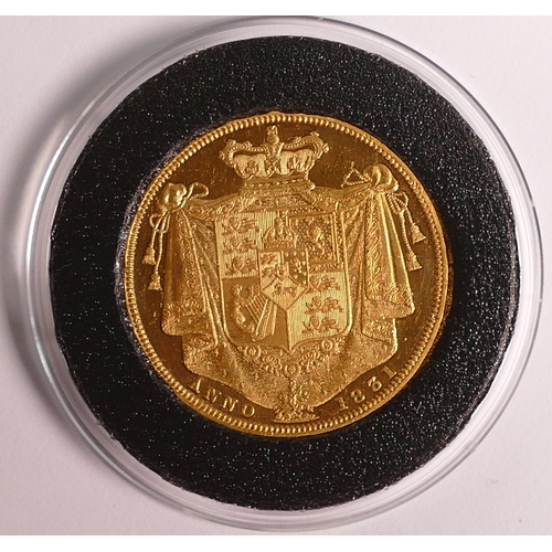 21 - William IV proof DOUBLE sovereign / £2 gold coin, original purchase price £35,800. Slight surface ma... 