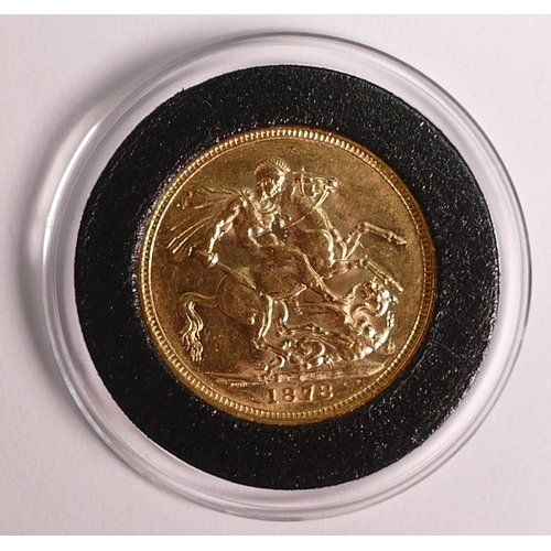 3 - Queen Victoria young head FULL sovereign gold coin, 1878 in high grade. Original purchase price £140... 