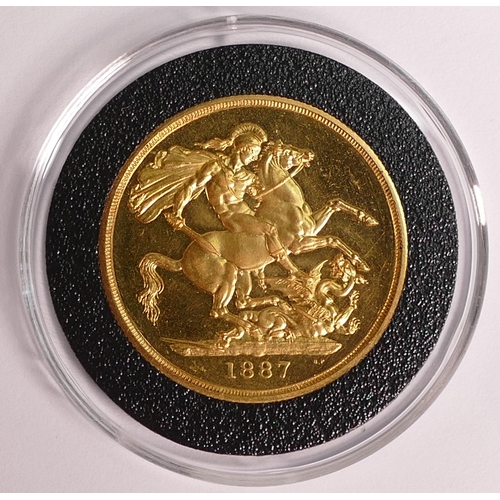 37 - Victoria PROOF DOUBLE sovereign coin 1887, purchase cost £13,000, invoice included.
No mint mark