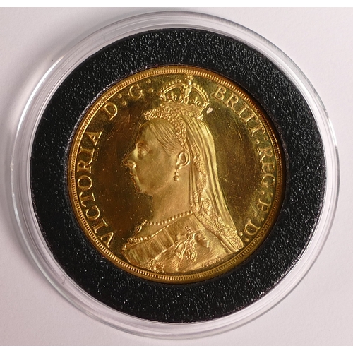 37 - Victoria PROOF DOUBLE sovereign coin 1887, purchase cost £13,000, invoice included.
No mint mark