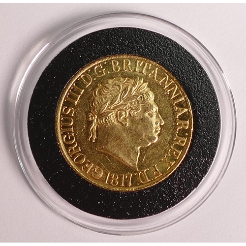 41 - George III FULL sovereign gold coin 1817 gEF - nUNC.  (purchase price from a specialist dealer (£900... 