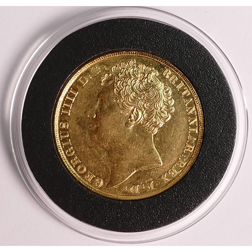 42 - George IIII double sovereign gold coin 1823 gEF - nUNC.  (purchase price from a specialist dealer (£... 