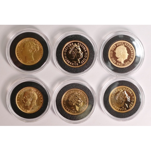 48 - 6 - Sovereigns - 200th Anniversary of the sovereign St George Piedfort set, gross weight 55.96g of 2... 