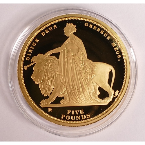 66 - 2019 Queen Victoria 200th Anniversary fine gold £5 / 5 sovereign coin, weight 36.68g, purchase cost ... 