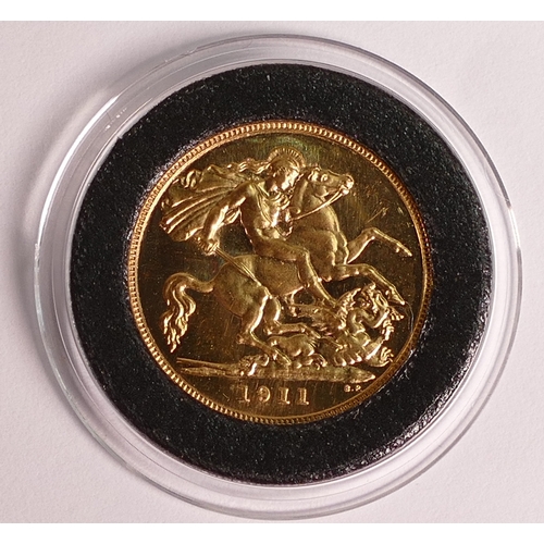 78 - George V proof HALF sovereign coin 1911.  Purchase cost £2600.