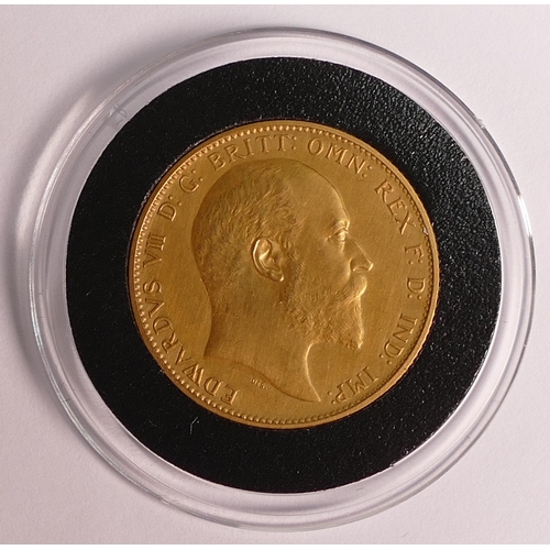 79 - Edward VII 1902 matt proof sovereign, purchase cost £2200.