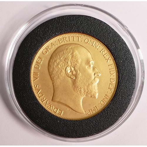 80 - Edward VII 1902 matt proof £2 / double sovereign, purchase cost £3900.