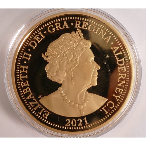 82 - 2021 George & dragon 200th Anniversary 22ct gold £50 sovereign coin, weight 5 oz / 155.5g.  Purchase... 