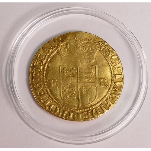 70 - Elizabeth I (1558 - 1603) half pound 22ct gold hammered coin, approx. 5g. Mint mark cross crosslet, ... 