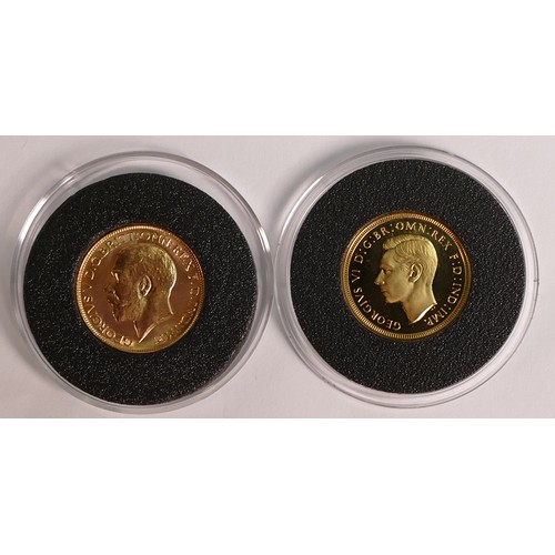 76 - The year of 3 kings heritage set - 1925 sovereign, 1937 proof George VI sovereign & a 1936 penny.  C... 