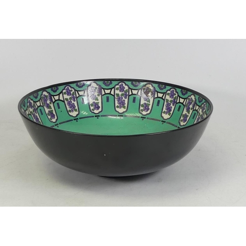 262 - Royal Doulton Secessionist style bowl by Robert Allen decorated with grapes . Royal Doulton backstam... 