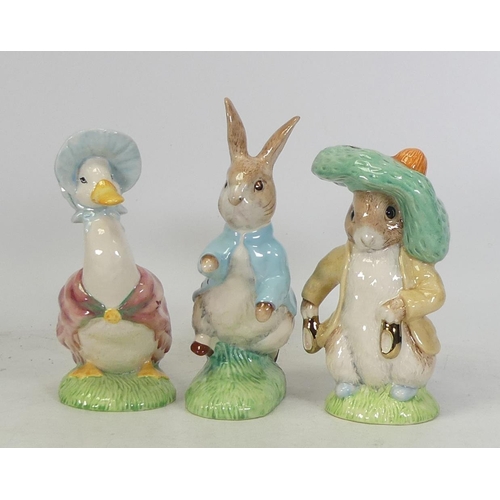 332 - Beatrix potter large gold stamp figures to include Peter Rabbit, Benjamin Bunny and Jemima Puddleduc... 