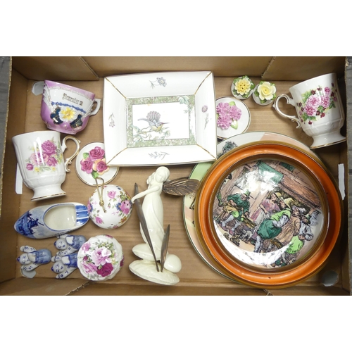 1 - A Mixed Collection of Ceramics to include Minton Bronze and Ivry Figure, Wedgwood Trinket Dishes, St... 