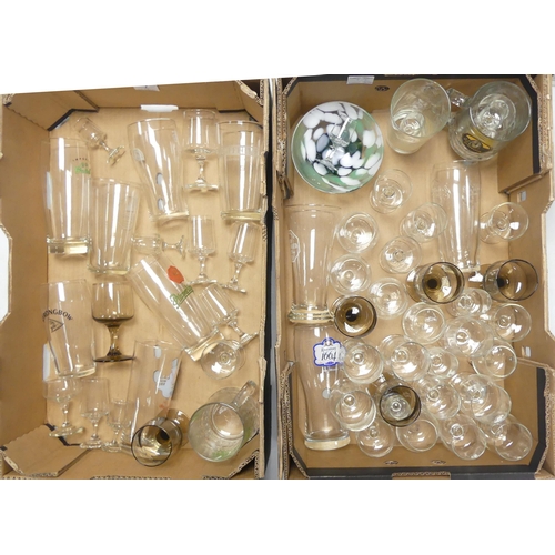 7 - A Mixed Collection of Glassware to include Pint Glasses, Wine Glasses, Footed Bowl, Liqour Glasses e... 