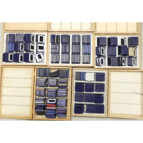 208 - Five boxed collections of photography slides in quality made boxes to include boxes labelled flowers... 