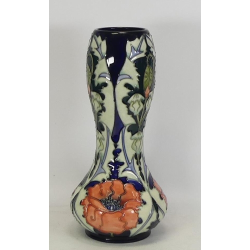 276 - Moorcroft poppy vase. Dated 1996, silver line seconds. Height 28.5cm