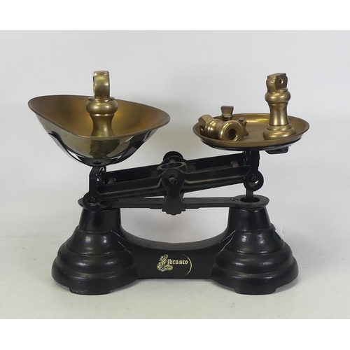 240 - A set of metal Kitchen Librasco scales and weights