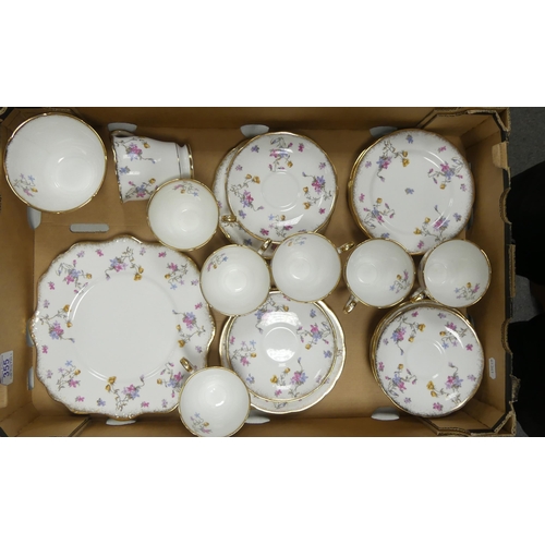 355 - Royal Stafford Violets Pompadour 21 piece tea set