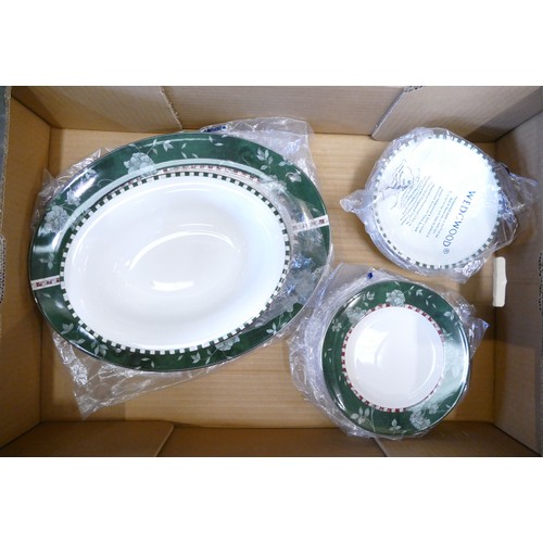 308 - A large collection of Wedgwood Manhattan tea and dinner ware to include 24 x dinner plates, 8 pasta ... 