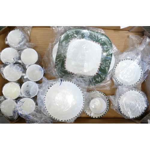 308 - A large collection of Wedgwood Manhattan tea and dinner ware to include 24 x dinner plates, 8 pasta ... 