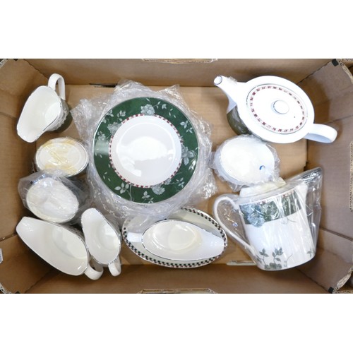 308 - A large collection of Wedgwood Manhattan tea and dinner ware to include 24 x dinner plates, 8 pasta ... 