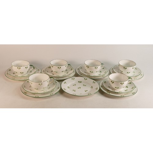 318 - Shelley part tea set in the Bute shape. Consisting of six cups, saucers and side slates. Patt no.806... 