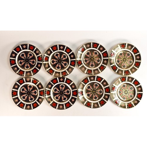 44 - Royal Crown Derby Imari 1128 design side plates, factory seconds. (8)