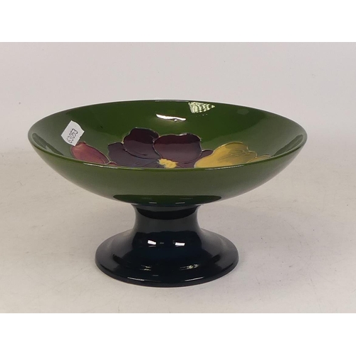 263 - Moorcroft Clematis footed bowl on green. Diameter 18cm