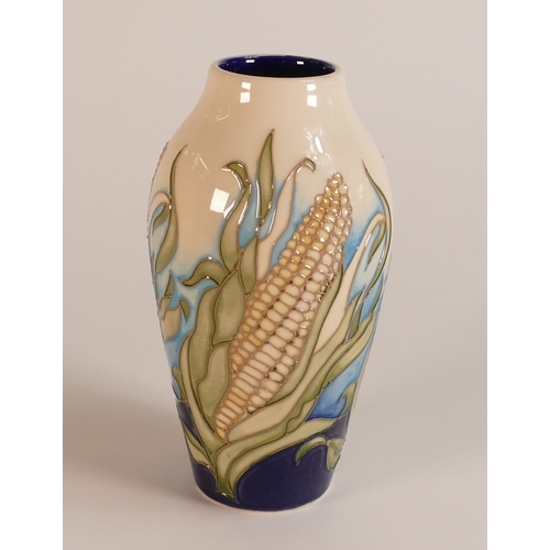 286 - Moorcroft The Sweetnest Corn Vase Limited Edition 3/10 Signed By Designer Kerry Goodwin