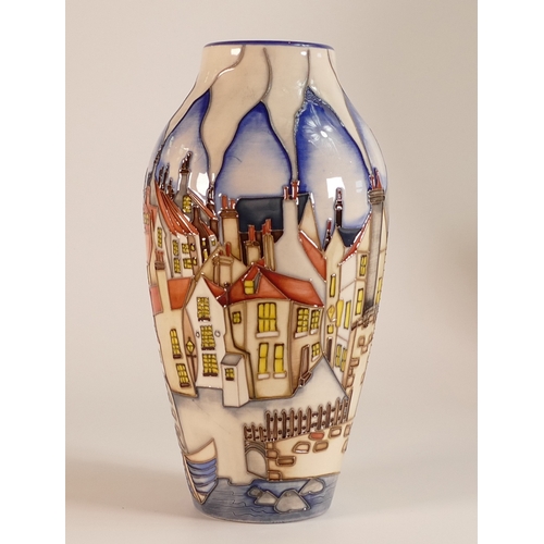 292 - Moorcroft Robin Hoods Bay Vase Limited Edition 12/15 Signed By Designer Kerry Goodwin