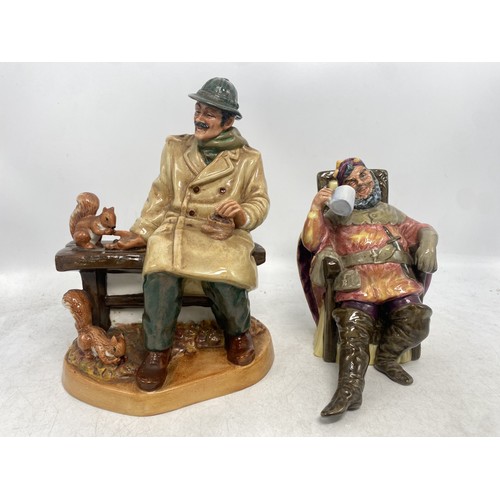 410 - Two Royal Doulton character figures to include The Foaming Quart HN2162 and Lunchtime HN2485. Both s... 