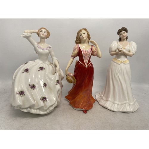 413 - Three Royal Doulton lady figures to include Maureen HN2481, Strolling HN3755 and Maria HN3381 (3)