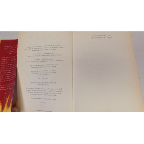 172 - First Edition Harry Potter and the Order of The Phoenix by J. K. Rowling. published by Bloomsbury. D... 