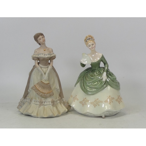 192 - Royal Doulton Lady Figure Soiree HN2312 together with Coalport The Age of Elegance Society Debut (se... 