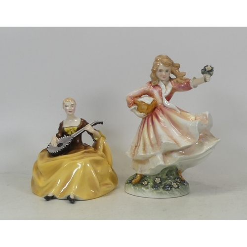 201 - Two Royal Doulton Lady Figures Daddy's Joy HN3294 and Symphony HN2287 (2)