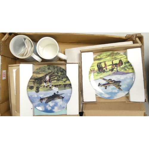 231 - A Collection of ceramic wall plates depicting Air craft from WW2 including Royal Doulton, Coalport, ... 