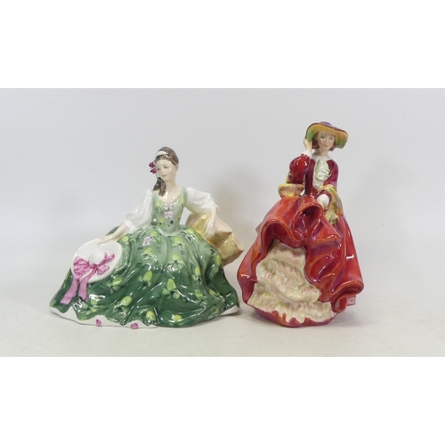 242 - Two Royal Doulton Lady Figures Top O' The Hill HN1834 and Elyse HN2474 (2)