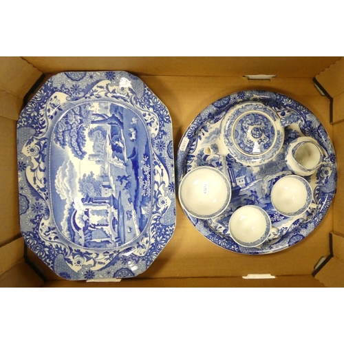 370 - Collection of Copeland Spode Italian pattern items to include
platter, tea for two set on tray