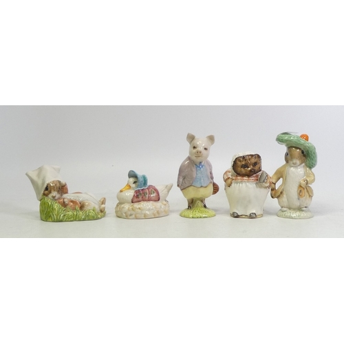 397 - Five Beatrix Potter Figures to include BP6 Jemima Puddleduck and Benjamin Wakes Up, BP3 Mrs TiggyWin... 