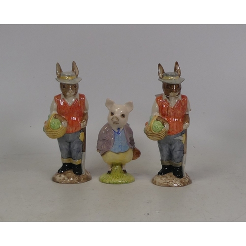 463 - Beswick Country Folk Series Two Gardener Rabbit ECf3 also a Beswick Pigling Brand(3)