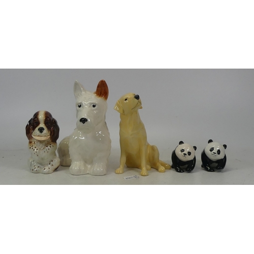 491 - Beswick Selection of figurines including Two Panda's No.1815, Spaniel My Plate No.1054(restored plat... 