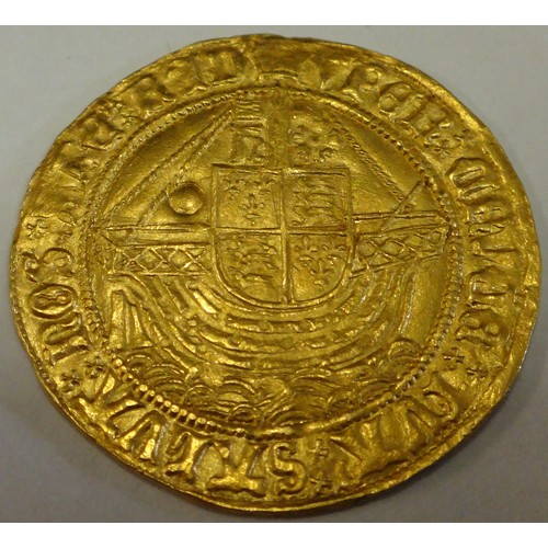 7 - Henry VII (1485 - 1509) gold angel hammered coin, mint marl Pheon.  Weight 5.01g, and around 23ct go... 