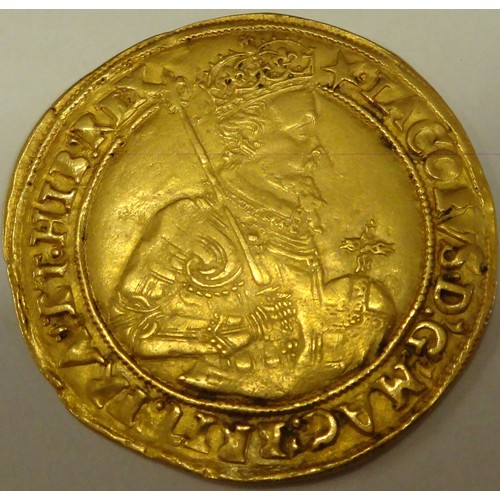 55 - James I (1601 - 1625) 22ct Gold Unite with mullet mint mark, dating to 1611 - 1612, weight 9.5g. Dia... 